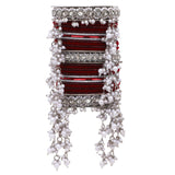 Bridal Jhoola Style Bangle set In Silver Toneby Leshya