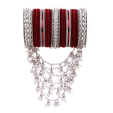 Bridal Jhoola Style Bangle set In Silver Toneby Leshya