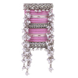 Bridal Jhoola Style Bangle set In Silver Toneby Leshya