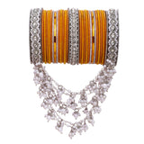 Bridal Jhoola Style Bangle set In Silver Toneby Leshya