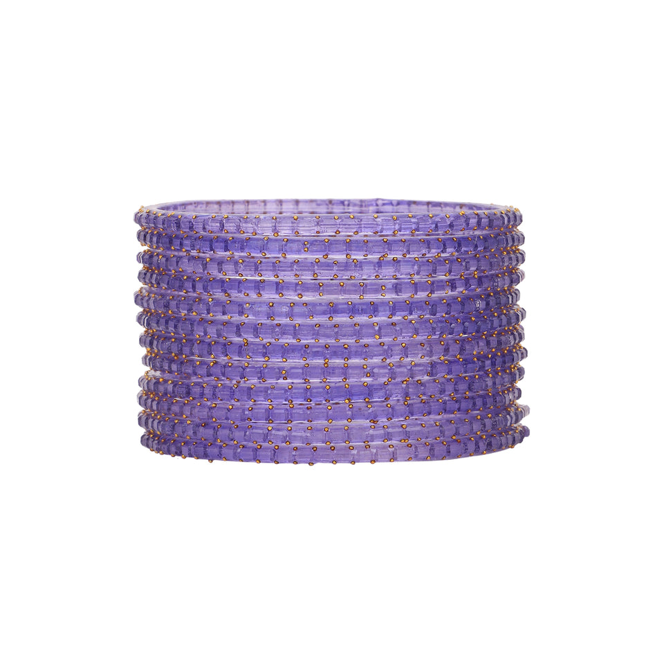 Glass bangles with Running Golden Dotted Work (Raindrop)