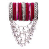 Bridal Jhoola Style Bangle set In Silver Toneby Leshya