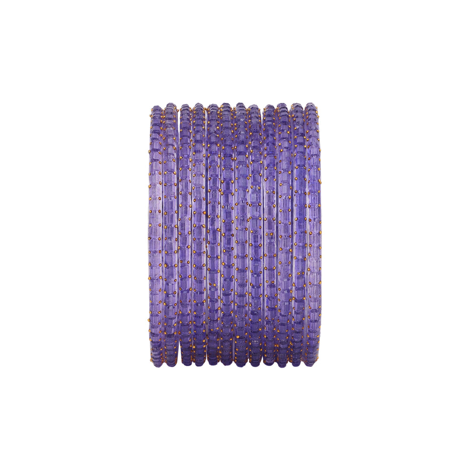 Glass bangles with Running Golden Dotted Work (Raindrop)