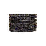Glass bangles with Running Golden Dotted Work (Raindrop)
