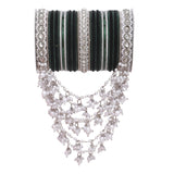 Bridal Jhoola Style Bangle set In Silver Toneby Leshya