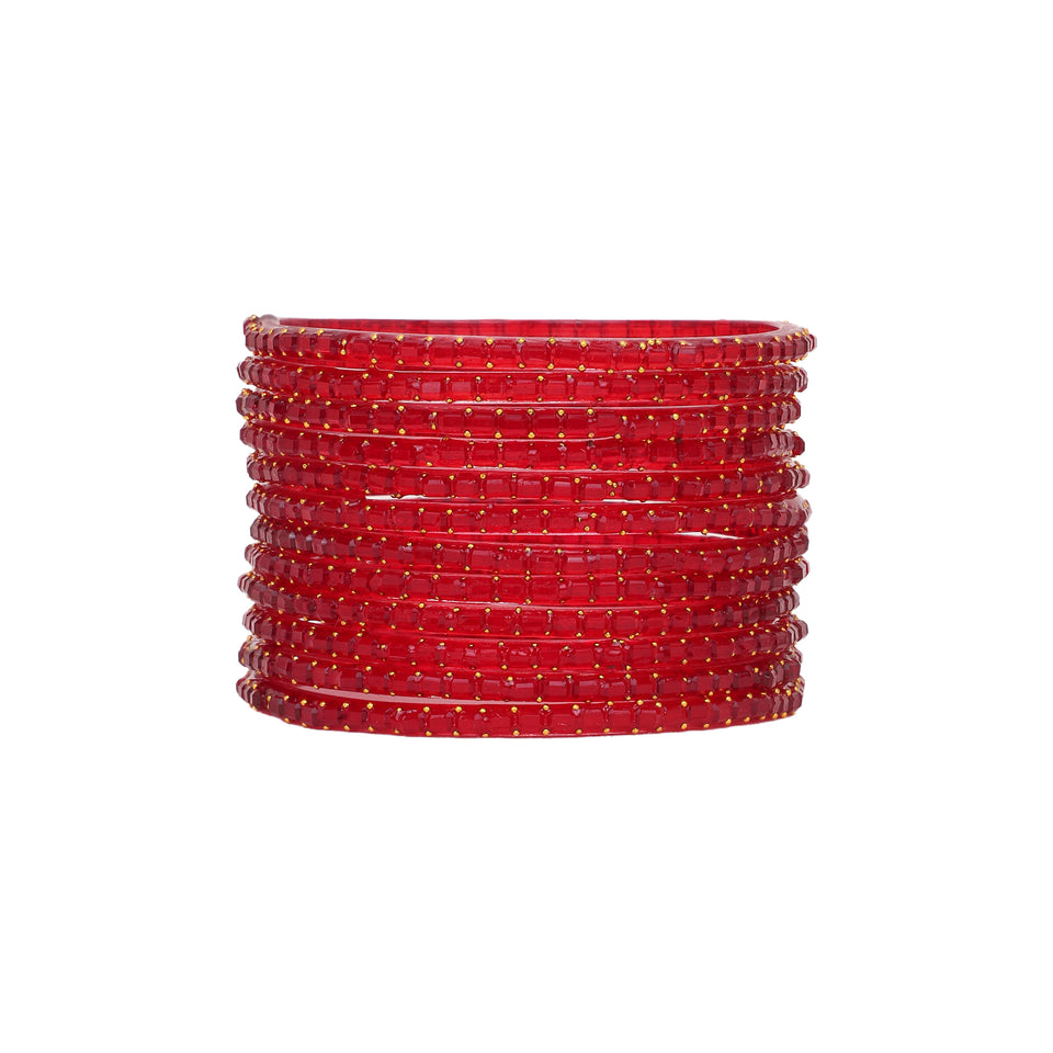 Glass bangles with Running Golden Dotted Work (Raindrop)
