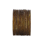 Glass bangles with Running Golden Dotted Work (Raindrop)