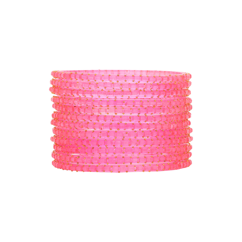 Glass bangles with Running Golden Dotted Work (Raindrop)