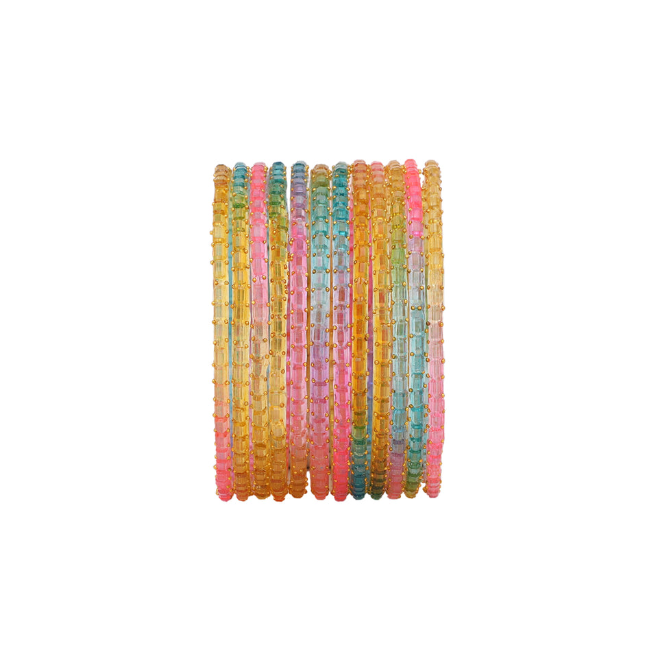 Glass bangles with Running Golden Dotted Work (Raindrop)