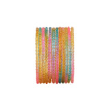 Glass bangles with Running Golden Dotted Work (Raindrop)