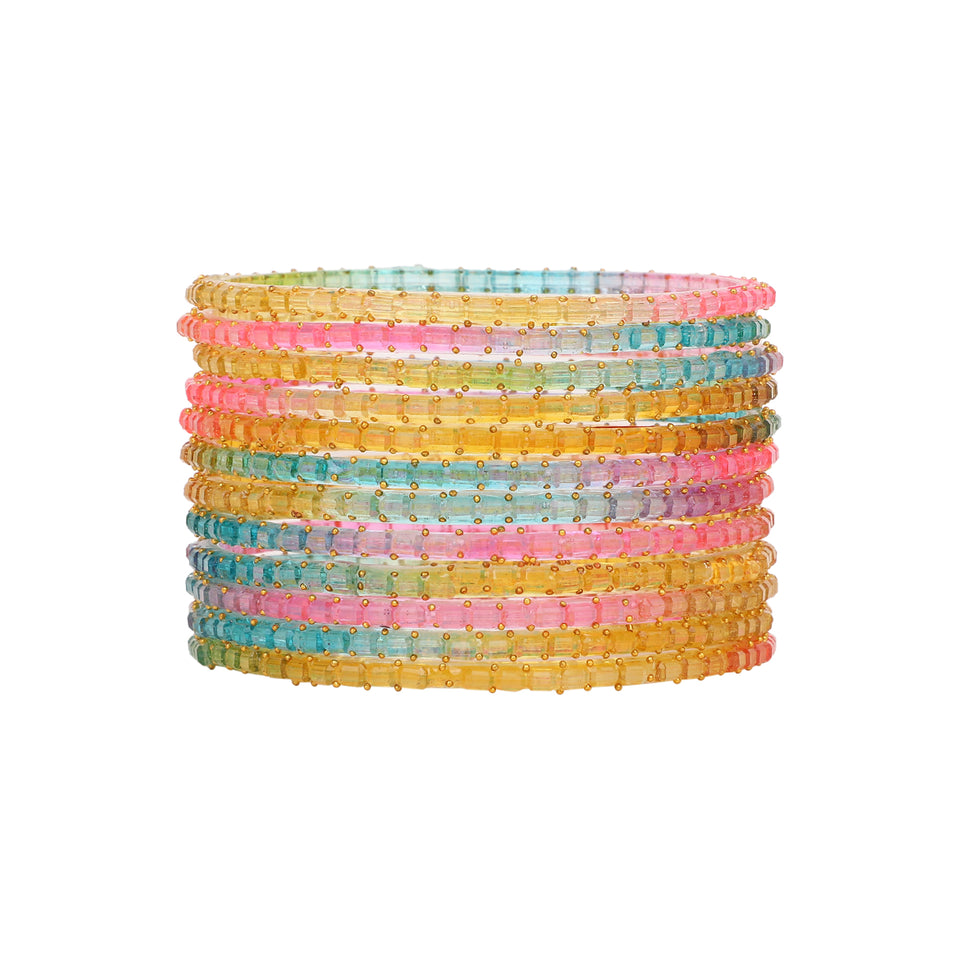 Glass bangles with Running Golden Dotted Work (Raindrop)