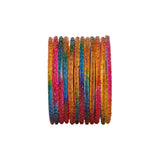 Glass bangles with Running Golden Dotted Work (Raindrop)