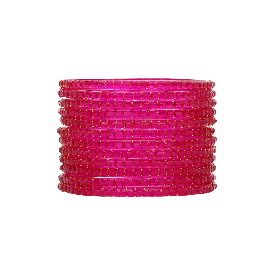 Glass bangles with Running Golden Dotted Work (Raindrop)