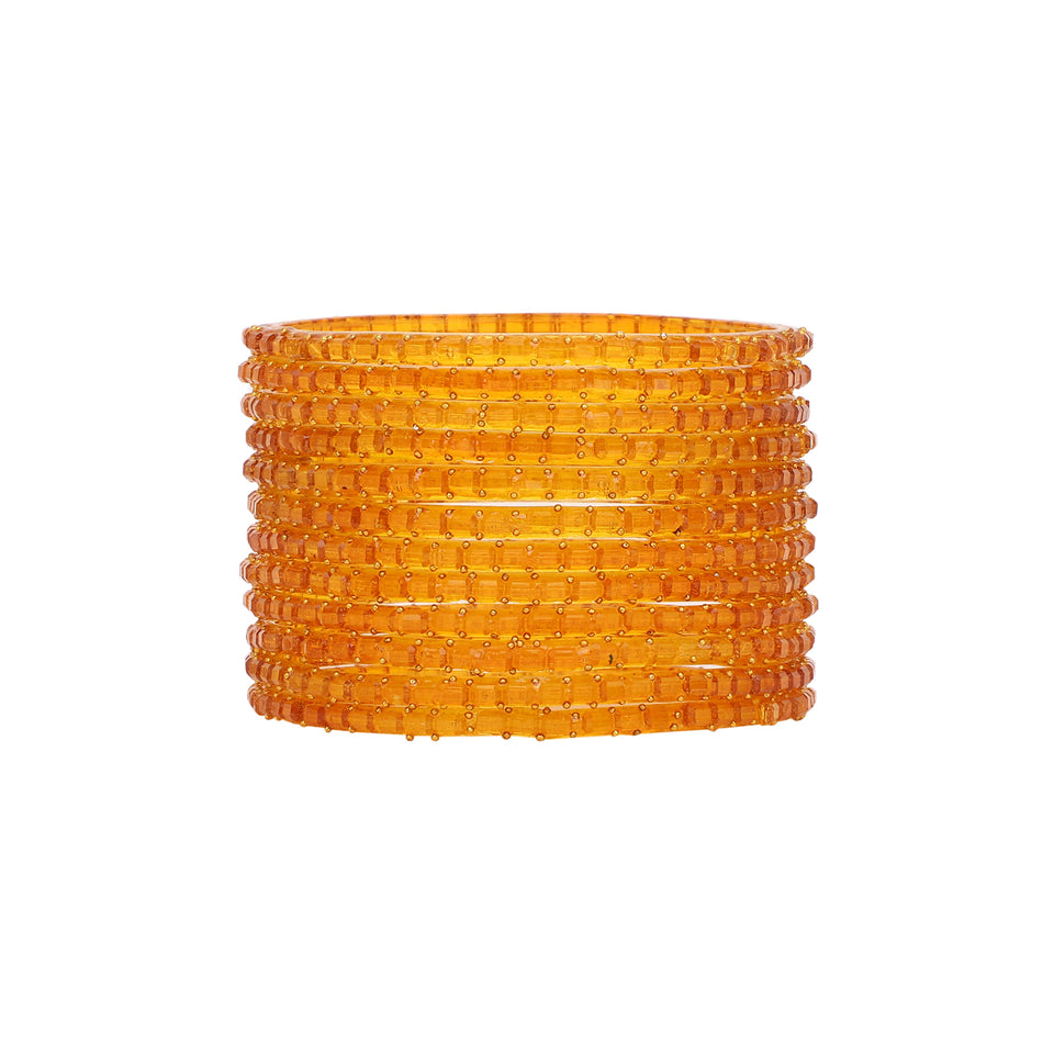 Glass bangles with Running Golden Dotted Work (Raindrop)