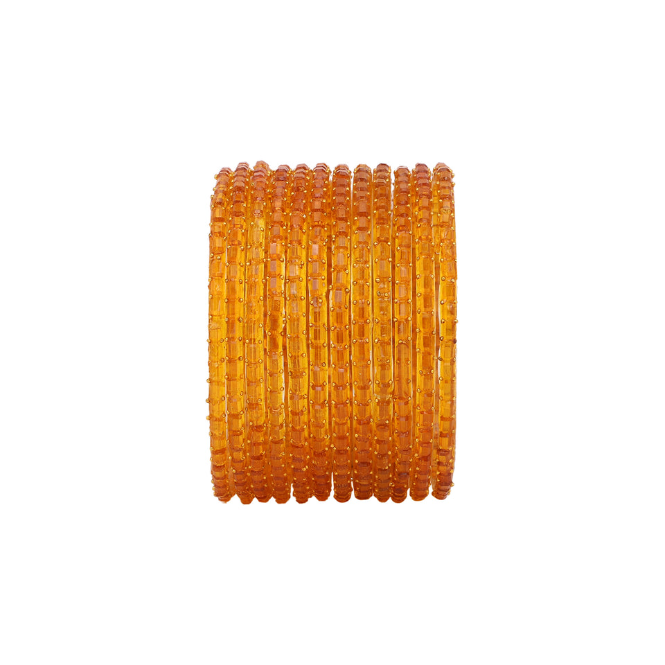 Glass bangles with Running Golden Dotted Work (Raindrop)