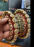 Bridal Rajwadi Kangan Set with Pacheli by Leshya