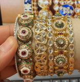 Bridal Kada set with kundan and Meenakari work