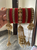 Traditional Jhumki Bangle set for two hands by Leshya
