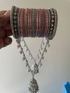 Bridal Jhumki bangle set in Pearl Jhoola by Leshya