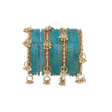 Kashmiri Ghungroo with Glass bangles and stone bangles by Leshya