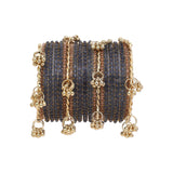 Kashmiri Ghungroo with Glass bangles and stone bangles by Leshya