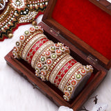 Traditional Rajasthani Bridal Chura with pacheli kada by Leshya