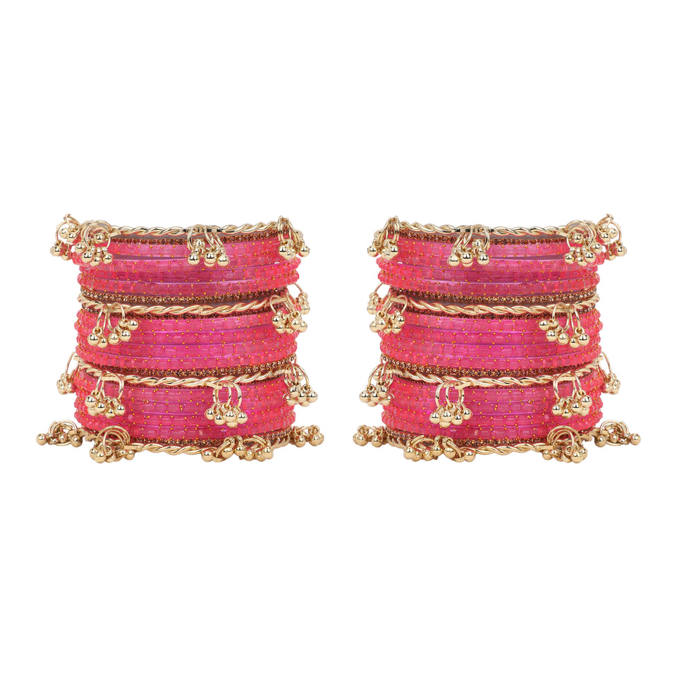 Kashmiri Ghungroo with Glass bangles and stone bangles by Leshya
