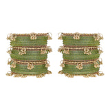 Kashmiri Ghungroo with Glass bangles and stone bangles by Leshya