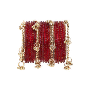 Kashmiri Ghungroo with Glass bangles and stone bangles by Leshya (Karva)