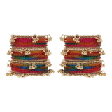 Kashmiri Ghungroo with Glass bangles and stone bangles by Leshya
