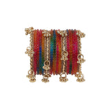 Kashmiri Ghungroo with Glass bangles and stone bangles by Leshya