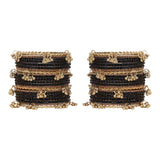 Kashmiri Ghungroo with Glass bangles and stone bangles by Leshya