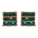 Kashmiri Ghungroo with Glass bangles and stone bangles by Leshya