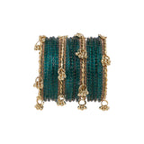 Kashmiri Ghungroo with Glass bangles and stone bangles by Leshya