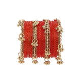 Kashmiri Ghungroo with Glass bangles and stone bangles by Leshya