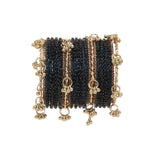 Kashmiri Ghungroo with Glass bangles and stone bangles by Leshya