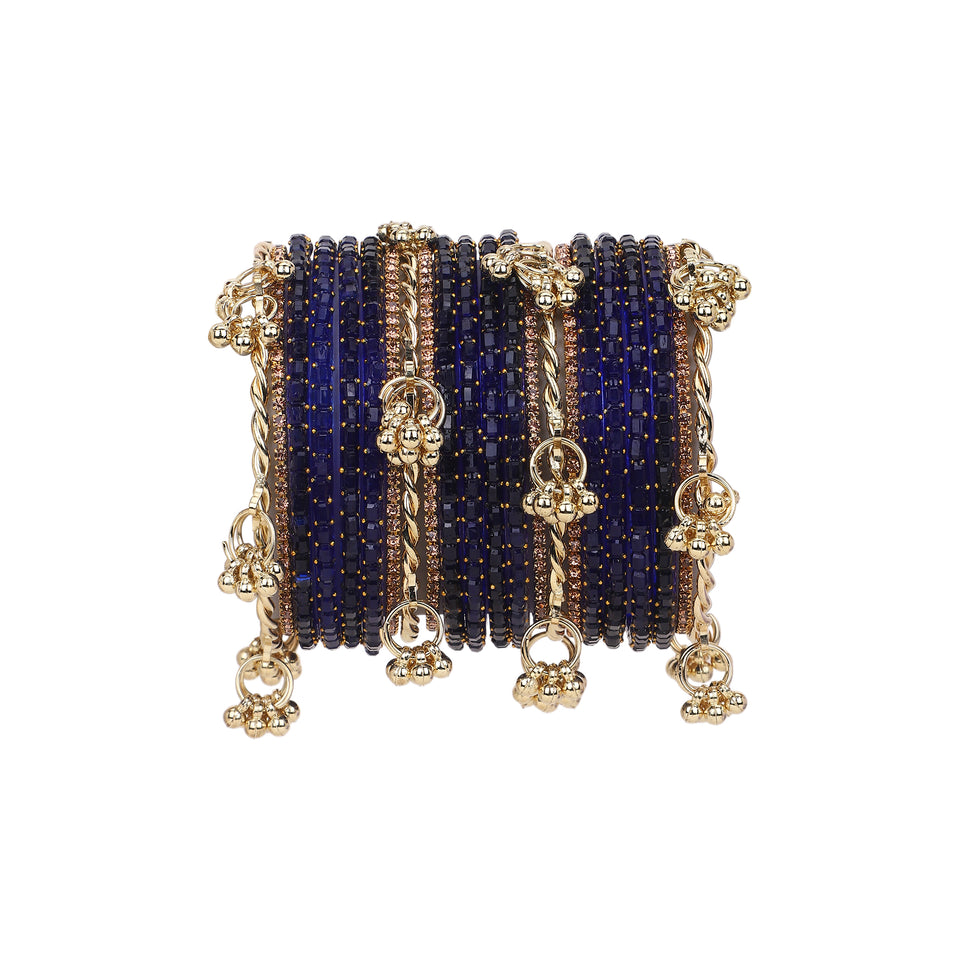 Kashmiri Ghungroo with Glass bangles and stone bangles by Leshya