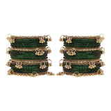 Kashmiri Ghungroo with Glass bangles and stone bangles by Leshya