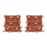 Kashmiri Ghungroo with Glass bangles and stone bangles by Leshya