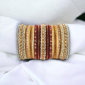 Multicoloured Traditional Style Bangle set for two hands by Leshya