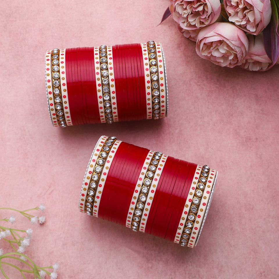 Traditional Bridal Chura with Stone Kada by Leshya