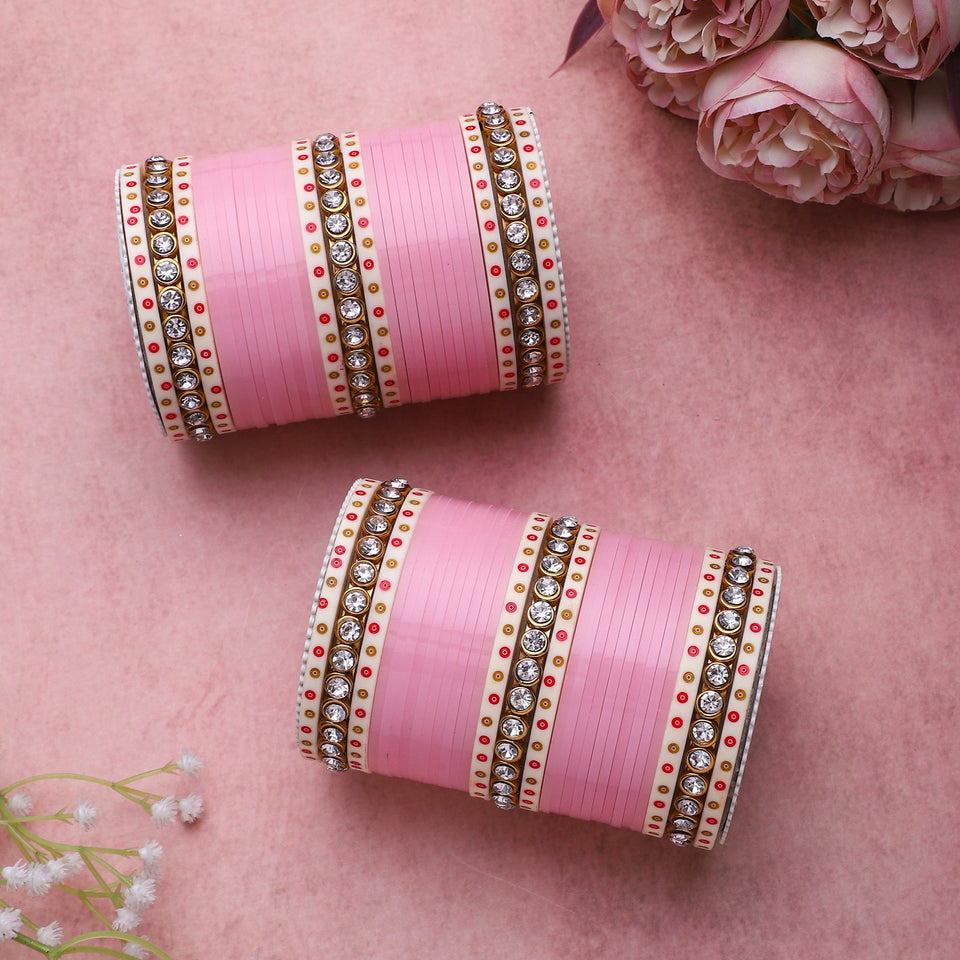Traditional Bridal Chura with Stone Kada by Leshya