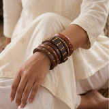 Modern Wooden Bangle Stack by Leshya