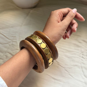 Modern Wooden Bangle Stack by Leshya