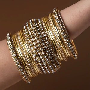 Set of 2 Colored Chakri Shining Bangle Set