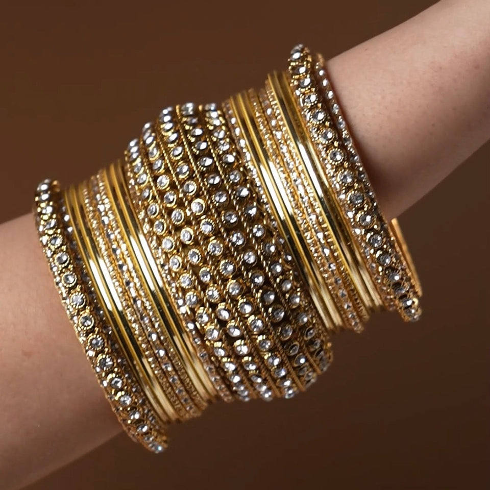 Set of 2 Colored Chakri Shining Bangle Set