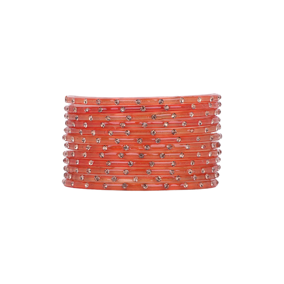 Single Dot Glass Bangles by Leshya (Karva)