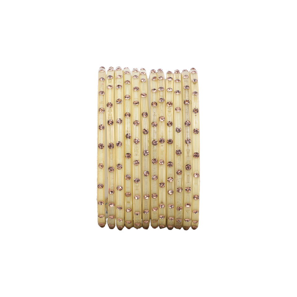 Single Dot Glass Bangles by Leshya (Karva)