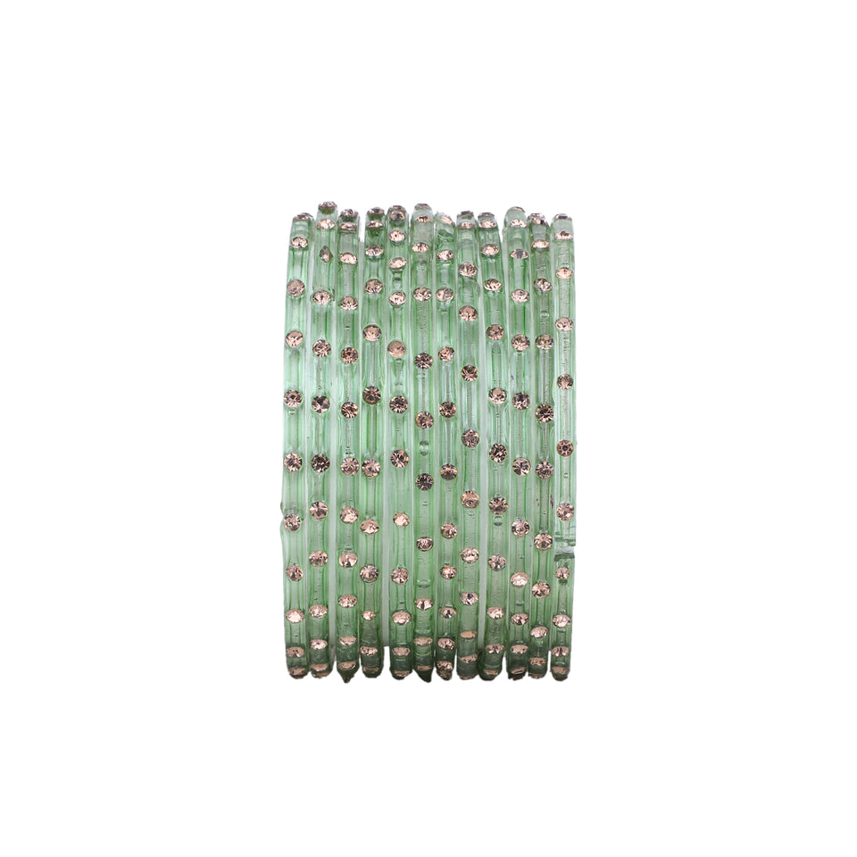 Single Dot Glass Bangles by Leshya (Karva)
