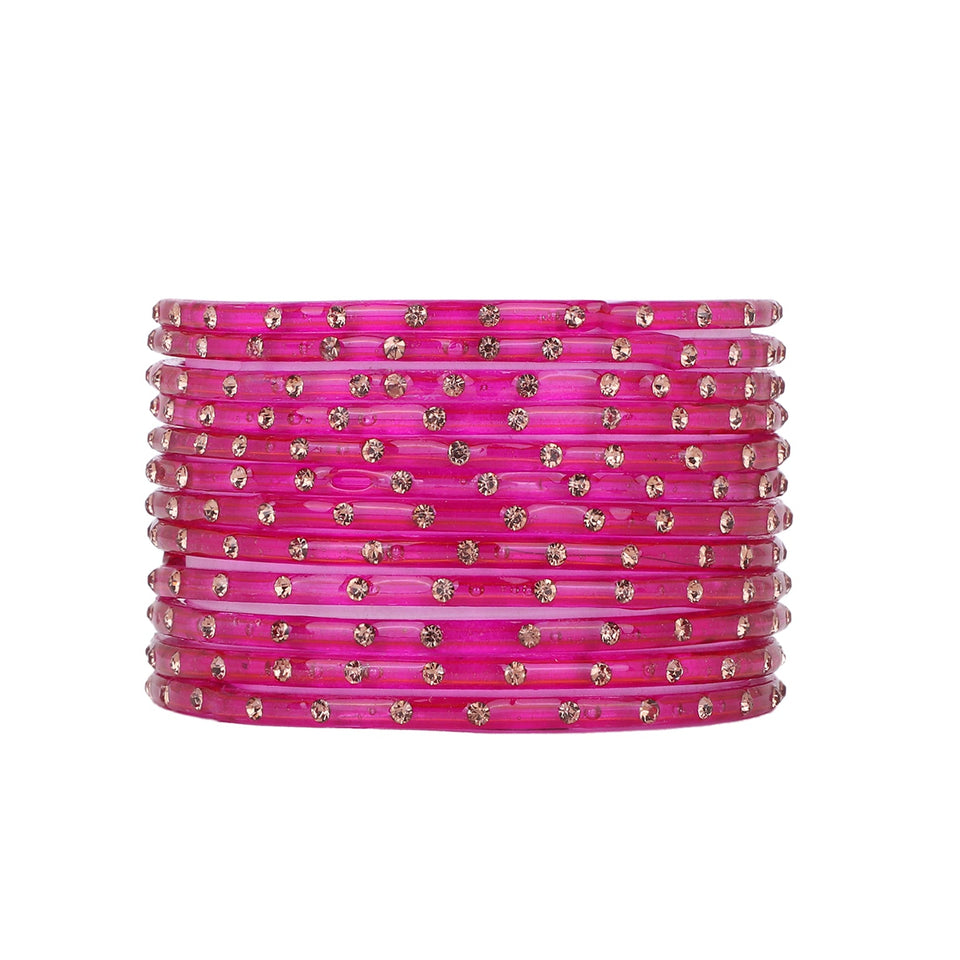 Single Dot Glass Bangles by Leshya (Karva)